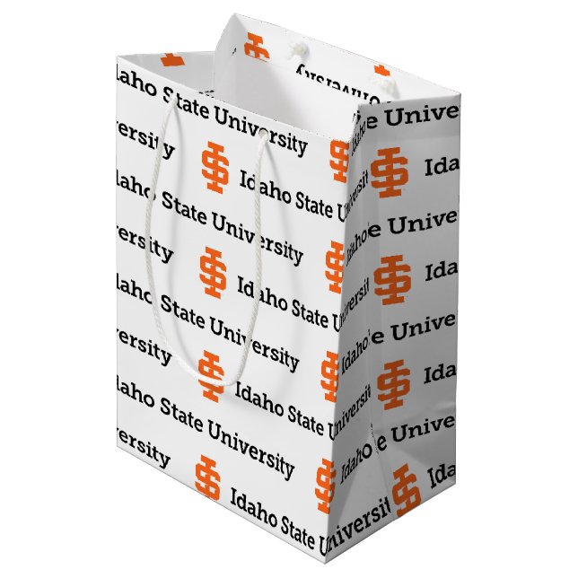 Sac Cadeau Moyen Idaho State University Logo Officiel Design 2 (Devant Angle)