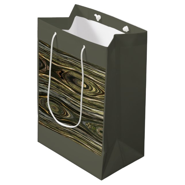 Sac Cadeau Moyen Illusion en bois occidental (Devant Angle)