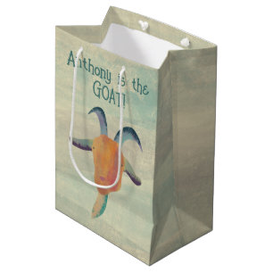 Sac Cadeau Moyen Illustration de chèvre peinte moderne personnalisé