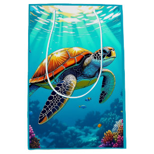 Sac Cadeau Moyen Illustration de la tortue de mer