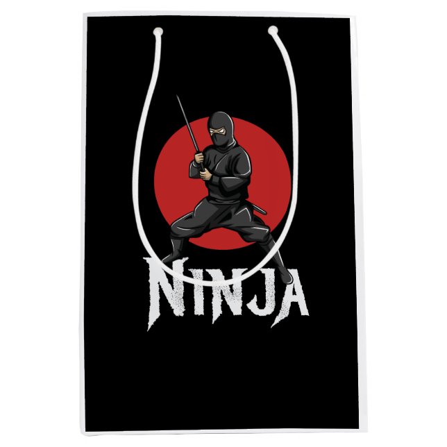 Sac Cadeau Moyen illustration de l'épée japonaise ninja (Devant)
