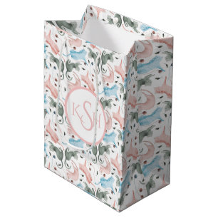 Sac Cadeau Moyen Illustration des aquarelles de chats et de fils Pa
