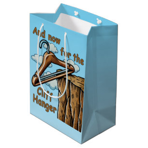 Sac Cadeau Moyen Image amusante de Cliff Hanger avec jeu de mot