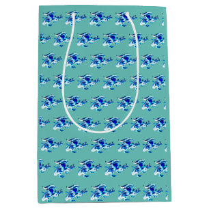 Sac Cadeau Moyen Imaginaire Blue Frost Dragon Turquoise