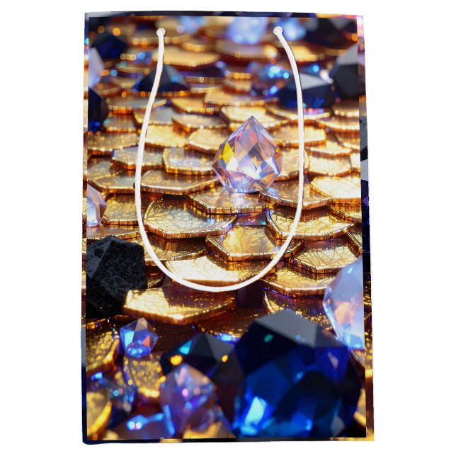 Sac Cadeau Moyen Imaginaire de luxe Gemstone Abstrait (Devant)