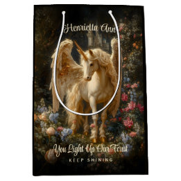 Sac Cadeau Moyen Imaginaire Pegasus vintage Forêt Unicorne Whimsica