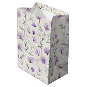 Sac Cadeau Moyen Impression botanique de fleurs sauvages cottagecor