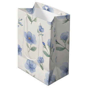 Sac Cadeau Moyen Impression botanique de fleurs sauvages cottagecor