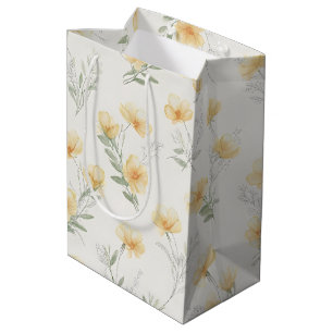 Sac Cadeau Moyen Impression botanique de fleurs sauvages cottagecor