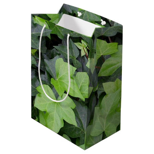 Sac Cadeau Moyen Impression botanique verte Ivy (Dos Angle)