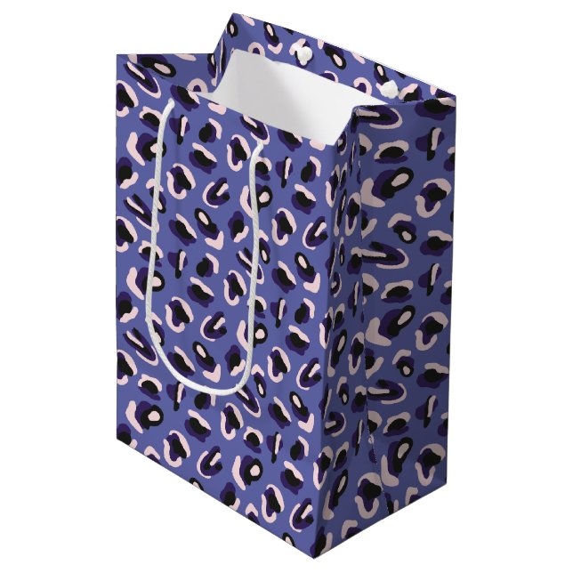 Sac Cadeau Moyen Impression d'animal abstrait violet (Devant Angle)