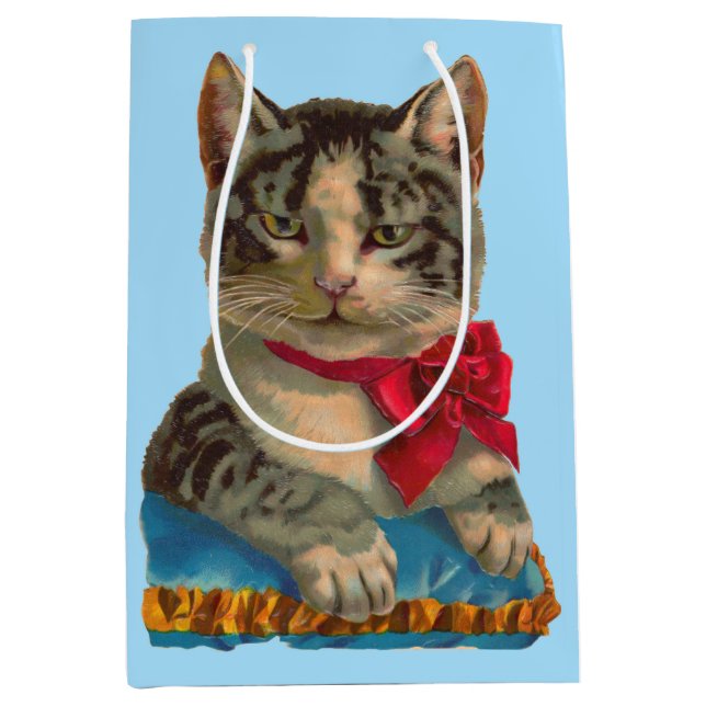 Sac Cadeau Moyen Impression de chat de tabby victorien (Devant)