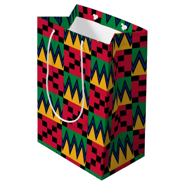 Sac Cadeau Moyen Impression géométrique africaine Kwanzaa (4) (Dos Angle)
