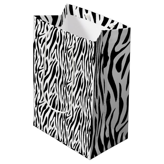 Sac Cadeau Moyen Impression zèbre (Devant Angle)