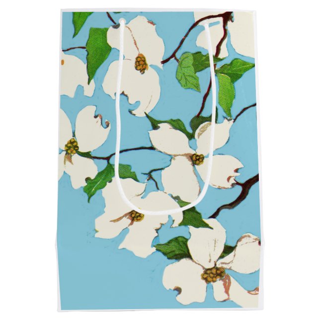 Sac Cadeau Moyen imprimé de fleurs de bois (Dos)
