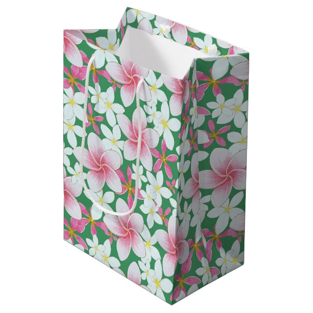 Sac Cadeau Moyen Imprimé hawaïen (Devant Angle)