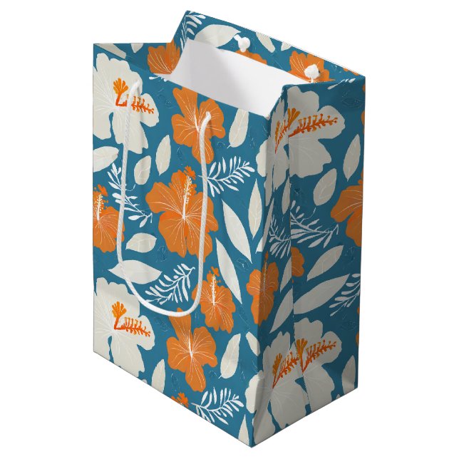 Sac Cadeau Moyen Imprimé hawaïen (Devant Angle)