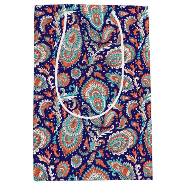 Sac Cadeau Moyen Indian style paisley floral seamless (Devant)