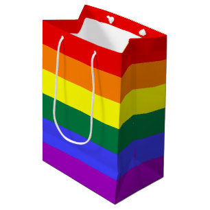 Sac Cadeau Moyen Indicateur de la fierté arc-en-ciel