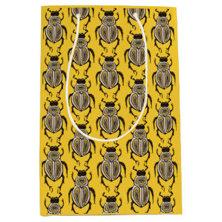 Sac Cadeau Moyen Insect Lover Jaune Art Décoratif du scarabée