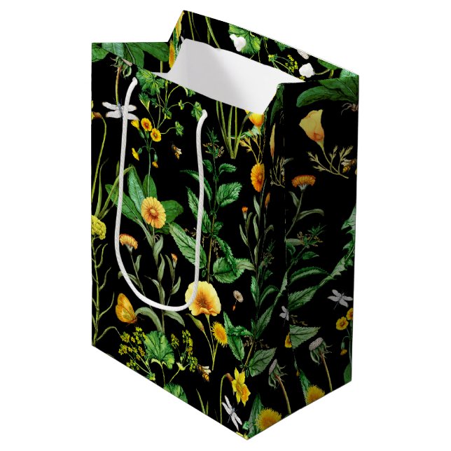 Sac Cadeau Moyen Insectes sur Plantes d'herbes (Devant Angle)