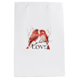 Sac Cadeau Moyen Inséparables de Red Hearts