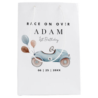 Sac Cadeau Moyen Invitation d'anniversaire de voiture de course, Jo