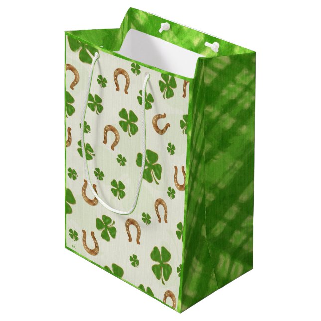Sac Cadeau Moyen Irish Charm Whimsical MEDIUM St Patrick's Day (Devant Angle)