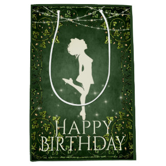 Sac Cadeau Moyen Irish Dancer Hard Shoe Ivy et lumière Anniversaire