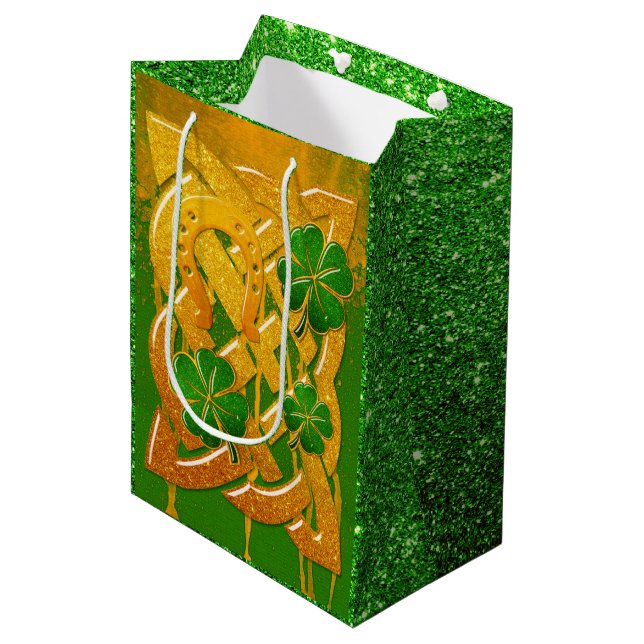 Sac Cadeau Moyen Irish Fun 3D Whimsey (Devant Angle)