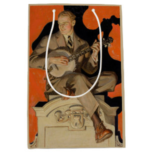Sac Cadeau Moyen J.C. Leyendecker Joueur de banjo 1920 Art déco Art