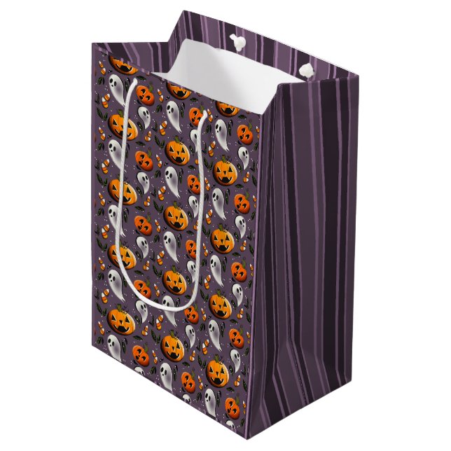 Sac Cadeau Moyen Jack-o-Ghost Violet (Devant Angle)