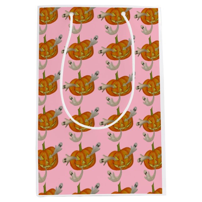 Sac Cadeau Moyen Jack-o'-lantern hanté (Devant)