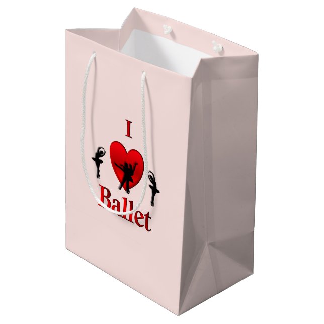 Sac Cadeau Moyen J'adore le ballet (Dos Angle)