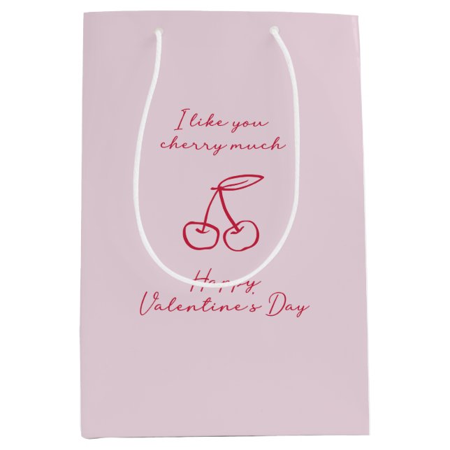 Sac Cadeau Moyen J'aime que vous chérissiez beaucoup Valentines Day (Devant)