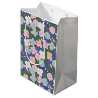 Sac Cadeau Moyen Jardin aux fleurs Pastel
