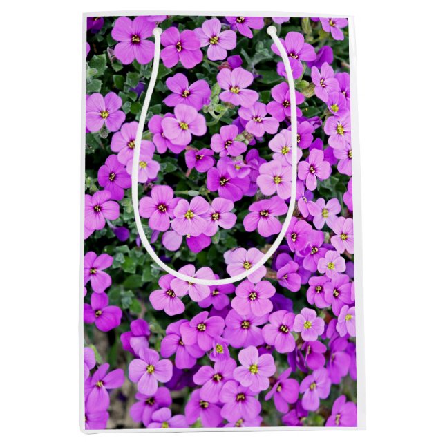 Sac Cadeau Moyen Jardin aux fleurs violettes-22195 (Devant)