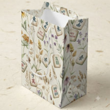 Jardin de fleurs sauvages Motif de tuile de Mahjon