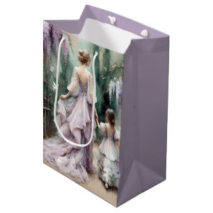 Sac Cadeau Moyen Jardin de Wisteria Watercolor