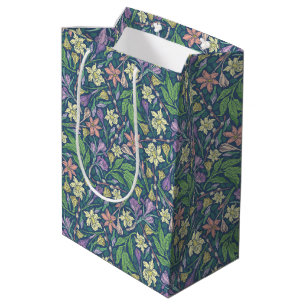 Sac Cadeau Moyen Jardin printanier Narcisses et crocus pour la fête