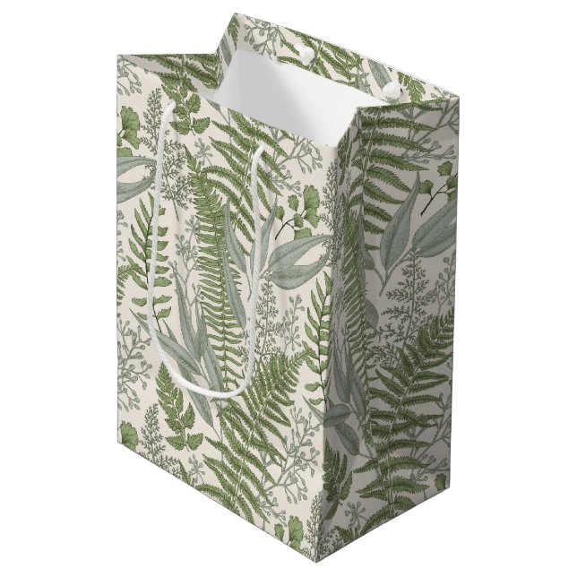 Sac Cadeau Moyen Jardin vert fleuri (Devant Angle)