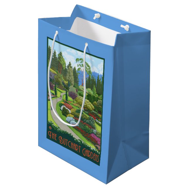Sac Cadeau Moyen Jardins de Butchart - baie de Brentwood (Devant Angle)