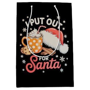 Sac Cadeau Moyen Je sors pour le Père Noël des biscuits et du choco