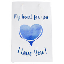 Je t'aime Coeur Bleu mignon Saint Valentin