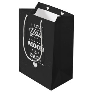 Sac Cadeau Moyen Je T'Aime Sur La Lune Et De Retour