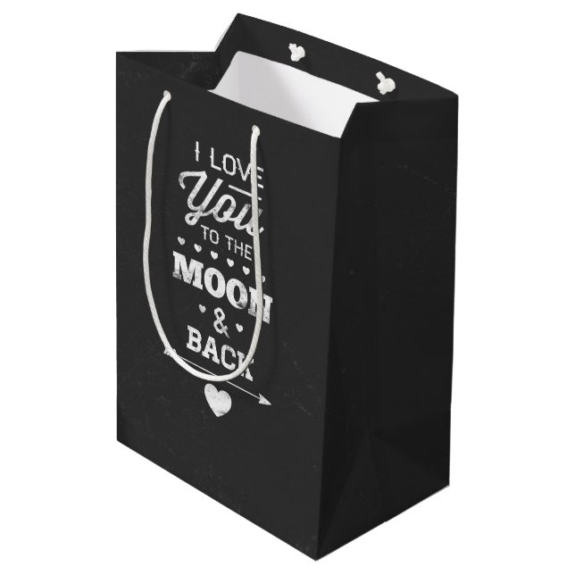 Sac Cadeau Moyen Je T'Aime Sur La Lune Et De Retour (Dos Angle)