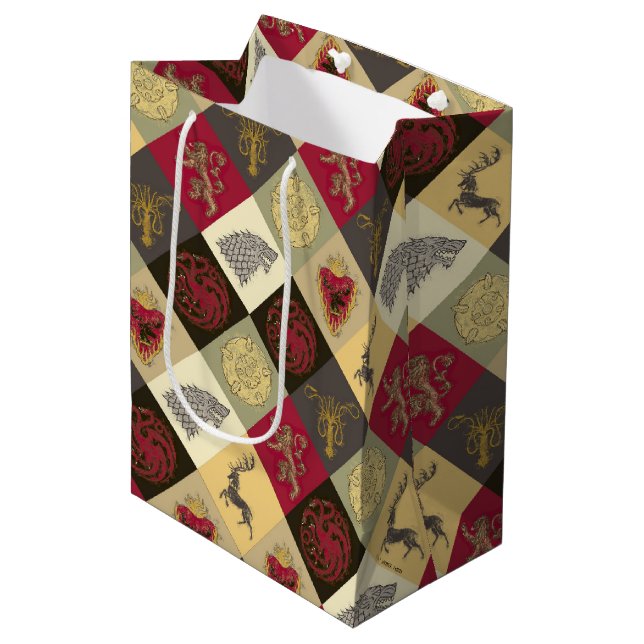 Sac Cadeau Moyen Jeu de Trones Motif sigil (Devant Angle)