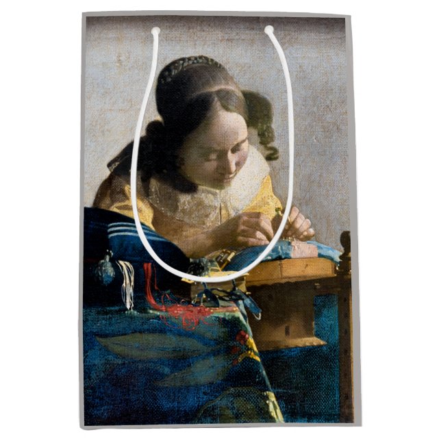 Sac Cadeau Moyen Johannes Vermeer - Le Lacemaker (Devant)