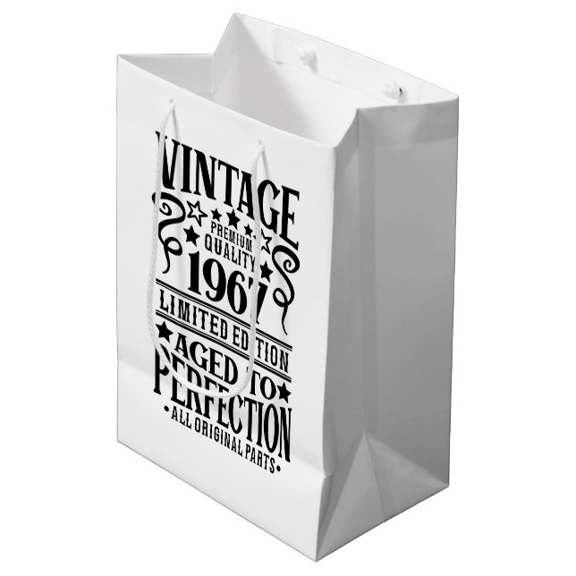 Sac Cadeau Moyen Joli anniversaire 1967 (Devant Angle)