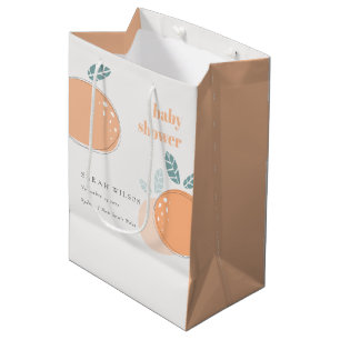 Sac Cadeau Moyen Joli Baby shower Abstrait orange Fruity Bold